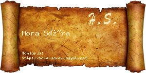 Hora Sára névjegykártya
